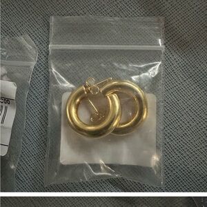 Pandora Gold Hoop Earrings - Chunky Round Hoops